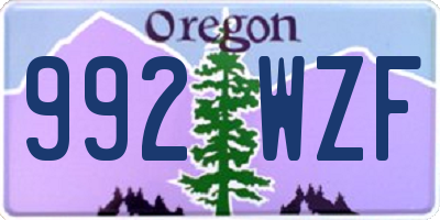 OR license plate 992WZF