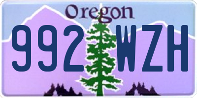 OR license plate 992WZH