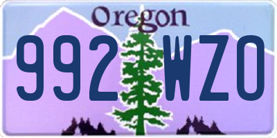 OR license plate 992WZO