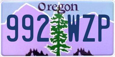 OR license plate 992WZP