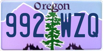 OR license plate 992WZQ