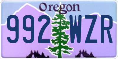 OR license plate 992WZR