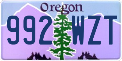 OR license plate 992WZT