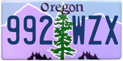 OR license plate 992WZX