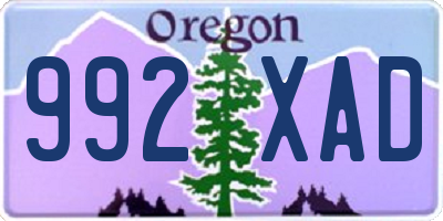 OR license plate 992XAD