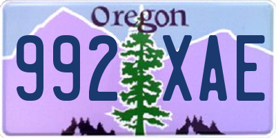 OR license plate 992XAE