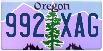 OR license plate 992XAG