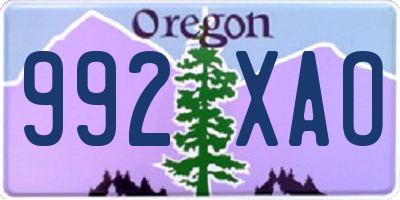 OR license plate 992XAO