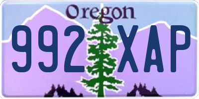 OR license plate 992XAP