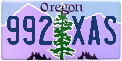 OR license plate 992XAS