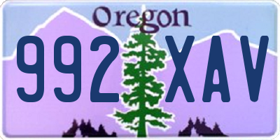 OR license plate 992XAV