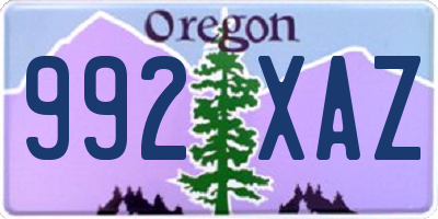 OR license plate 992XAZ