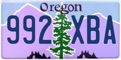 OR license plate 992XBA