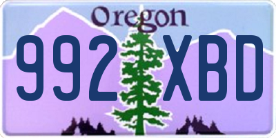 OR license plate 992XBD