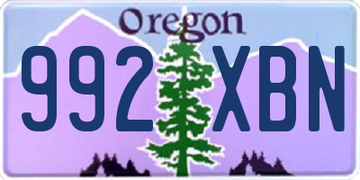 OR license plate 992XBN
