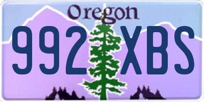 OR license plate 992XBS