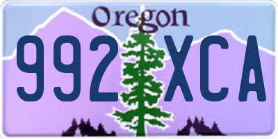 OR license plate 992XCA