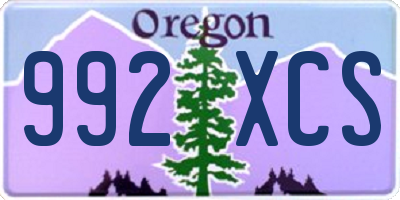 OR license plate 992XCS