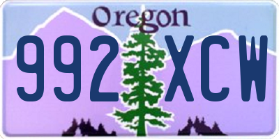 OR license plate 992XCW