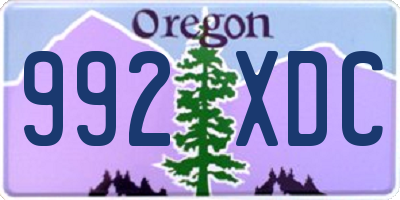 OR license plate 992XDC