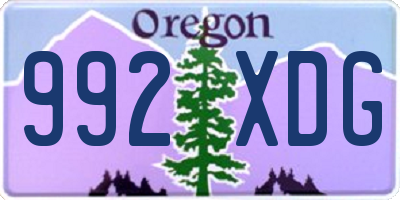 OR license plate 992XDG