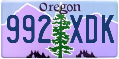 OR license plate 992XDK