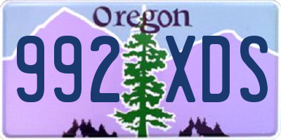 OR license plate 992XDS