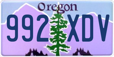 OR license plate 992XDV