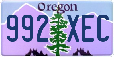 OR license plate 992XEC