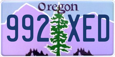 OR license plate 992XED