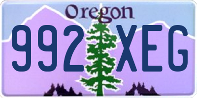 OR license plate 992XEG