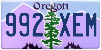 OR license plate 992XEM