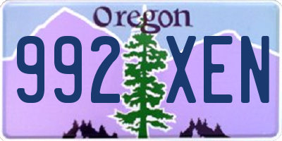 OR license plate 992XEN