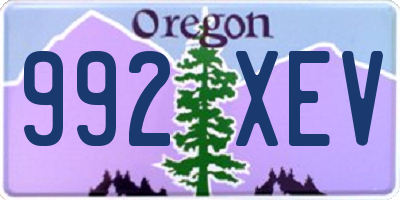 OR license plate 992XEV