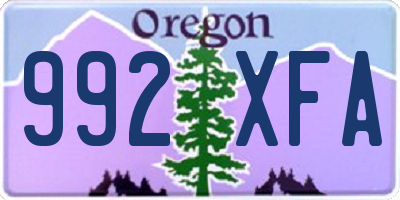 OR license plate 992XFA