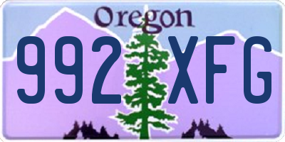 OR license plate 992XFG