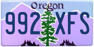 OR license plate 992XFS