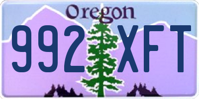 OR license plate 992XFT