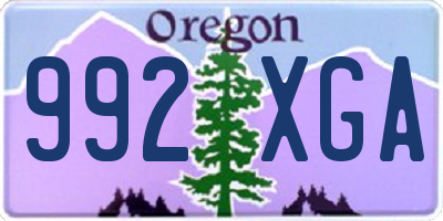 OR license plate 992XGA