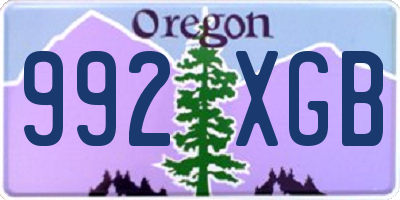 OR license plate 992XGB