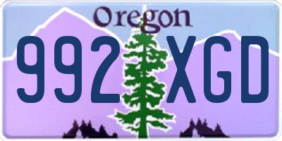 OR license plate 992XGD