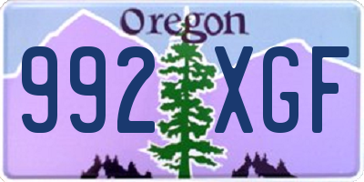 OR license plate 992XGF