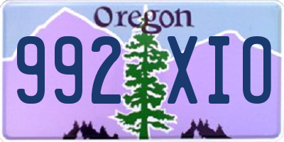 OR license plate 992XIO