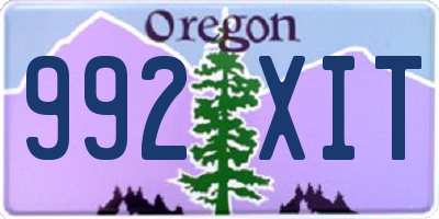 OR license plate 992XIT