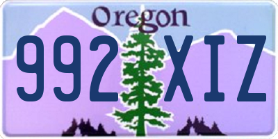 OR license plate 992XIZ