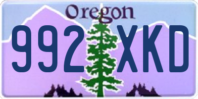 OR license plate 992XKD