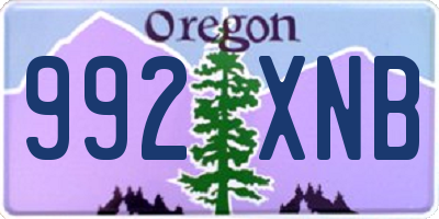 OR license plate 992XNB
