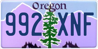 OR license plate 992XNF