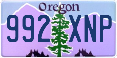 OR license plate 992XNP