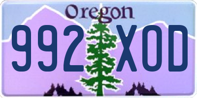 OR license plate 992XOD